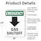 Signmission Gas Shutoff (Down Arrow) With Symbol, 18 in W x Rectangle, Plastic OS-2PACK-EM-P-1824-V-10503 - alternate 5